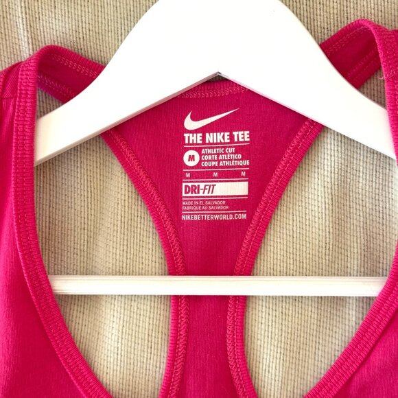 Nike The Athletic Cut Nike Tee Womens Pink Sleeveless Tank Top Logo - Medium - Picture 4 of 7
